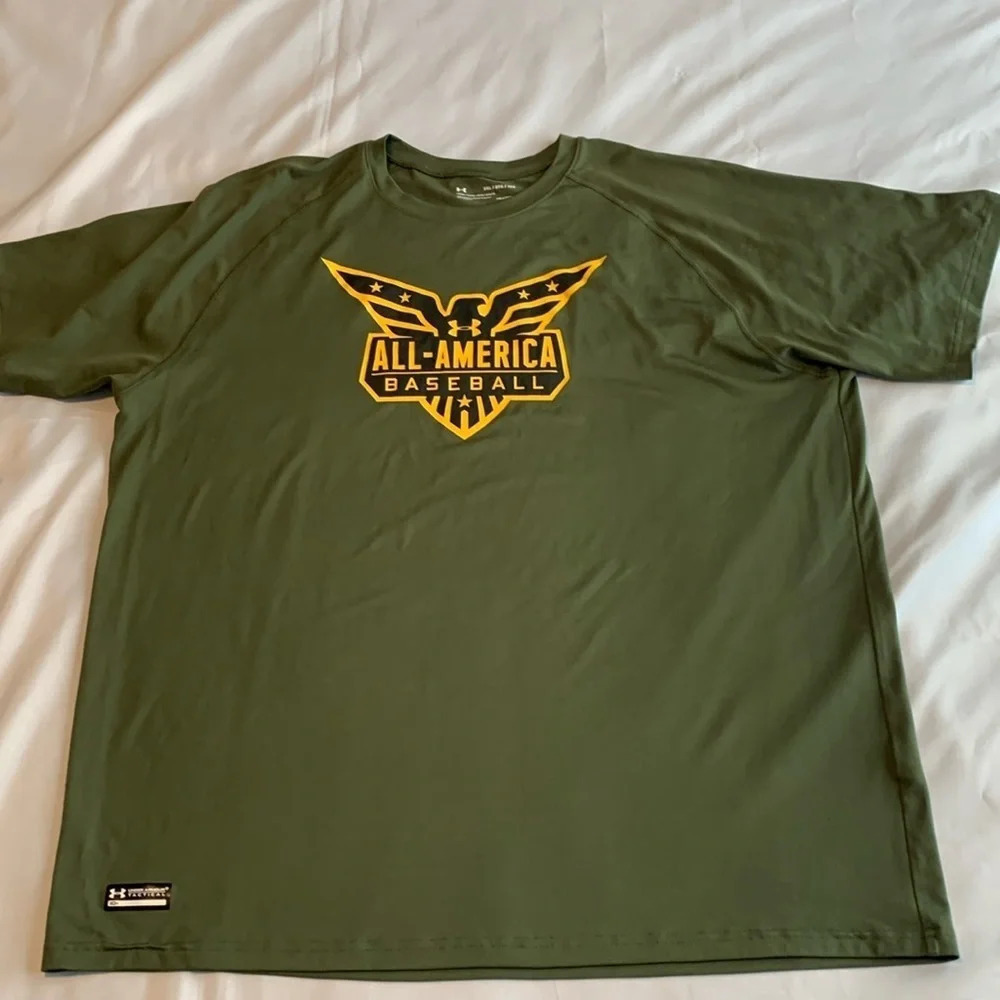 Under Armor All-America Baseball Exclusive Showcase Army Green Shirt XXL
